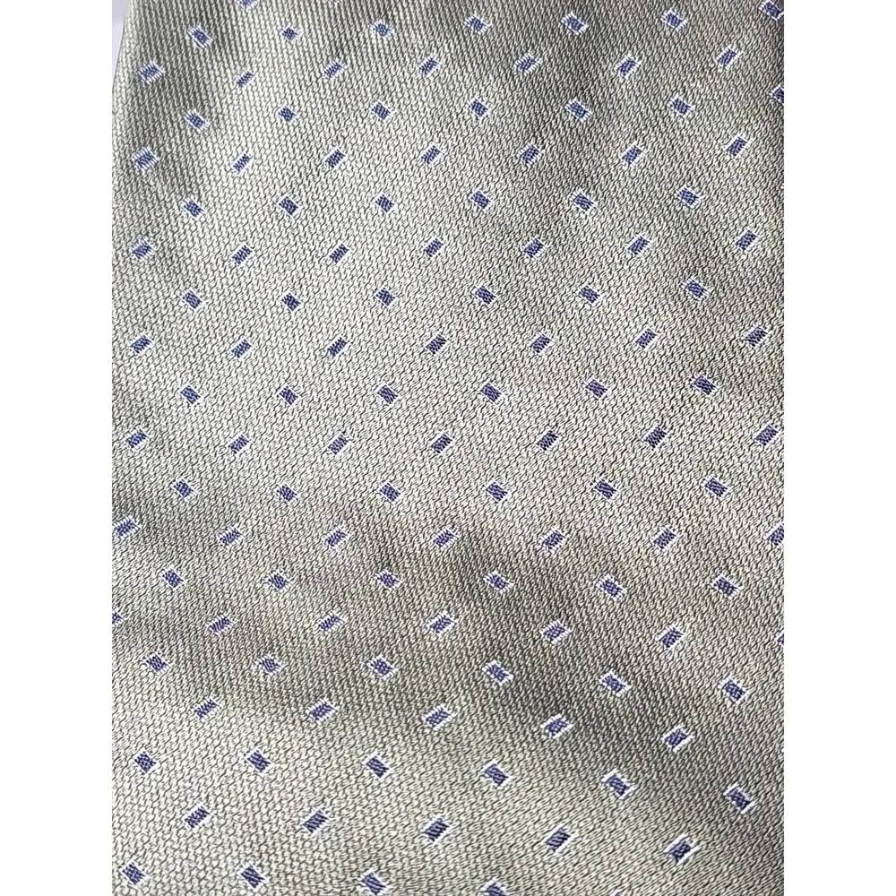 Calvin Klein Silk Tie Woven Green Geometric‎ 100% Skill